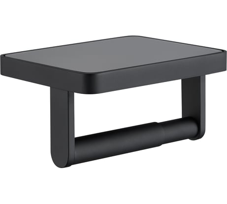 Бумагодержатель IDDIS On-X с полкой, со вставкой из стекла, латунь, черный матовый ONXBL02i43