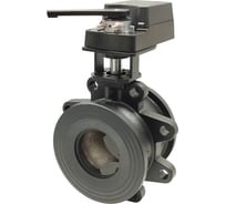 Двухходовой шаровый кран TECHNO HKC2125-32AN/24V из чугуна DN125, фланцевое соединение, с электроприводом 24Нм, 24В, управление аналоговое 0-10 В 654125