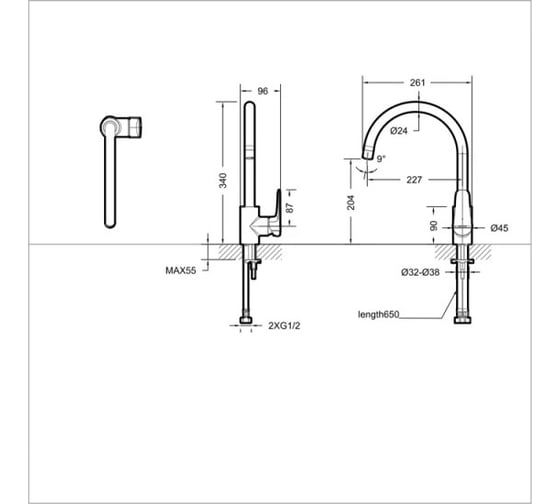 Смеситель для кухни Bravat Source F7173218CP-ENG