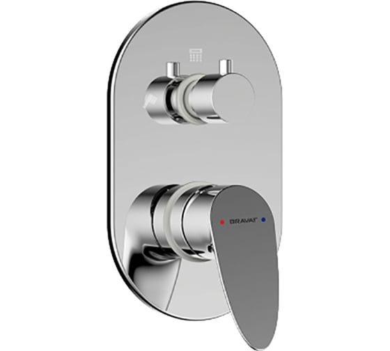 Встраиваемый в стену смеситель Bravat Drop 3-функции P69190C-RUS