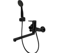 Смеситель для ванны длинный излив Bravat Eco черный F6111147BM-LB