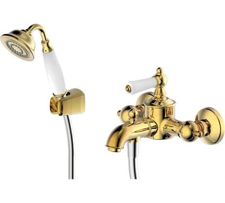 Смеситель для ванны с коротким изливом с аксессуарами Bravat Art F675109U-B1-RUS