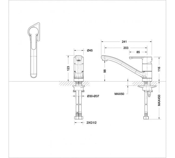 Смеситель для кухни Bravat Stream F73783BC-2