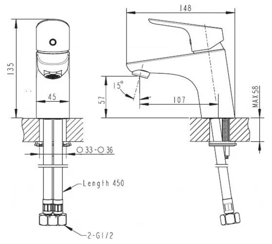 Смеситель для умывальника Bravat Drop F14898C-1