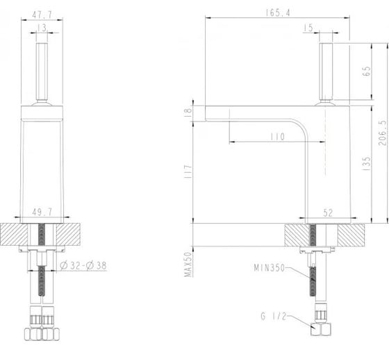 Смеситель для умывальника Bravat Spring F179113C
