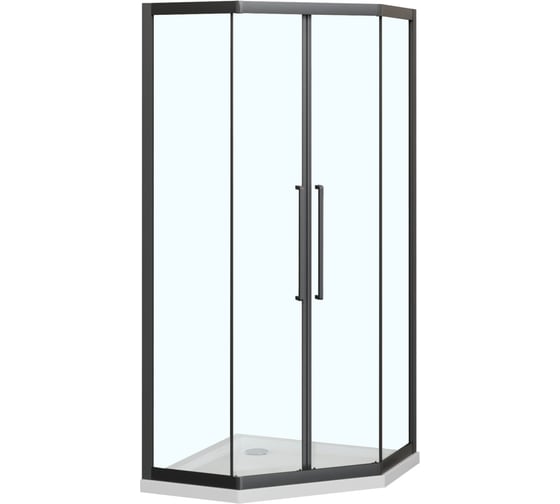 Душевое ограждение Azario Осака, DIA-TD-90×90×195, прозрачное стекло 5 мм, профиль матовый черный, две двери сдвижные AZ-092K2-90-MB-CL 00104885