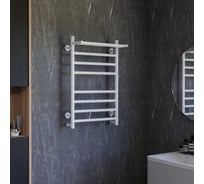 Полотенцесушитель электрический Bauedge с полкой BAU Селестия Плюс 50х80, 8 коллекторов, белый матовый RW0012