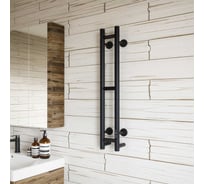 Полотенцесушитель электрический Bauedge BAU Дзен 10х80, 2 коллектора, черный матовый RW0001