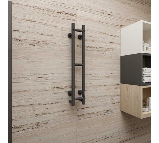 Полотенцесушитель электрический Bauedge BAU Дзен 10х80, 2 коллектора, графит RW0002