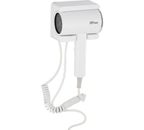Фен для волос в ванную комнату GFmark с боковым креплением, 1600Вт, горячий + холодный поток воздуха, цилиндрический корпус из высокопрочного АБС пластика, цвет БЕЛЫЙ 6816