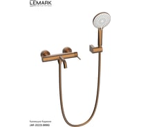 Смеситель для ванны с коротким изливом LEMARK Карелия, дивертор с керамическими пластинами, с аксессуарами, брашированное розовое золото LMF-2022S-BRRG