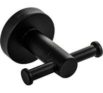 Крючок двойной GFmark из нержавеющей стали, на круглом основании, цвет черный 82114