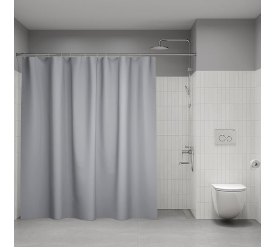 Штора ванной IDDIS 200x240 см, PE, серый, P10PE24i11