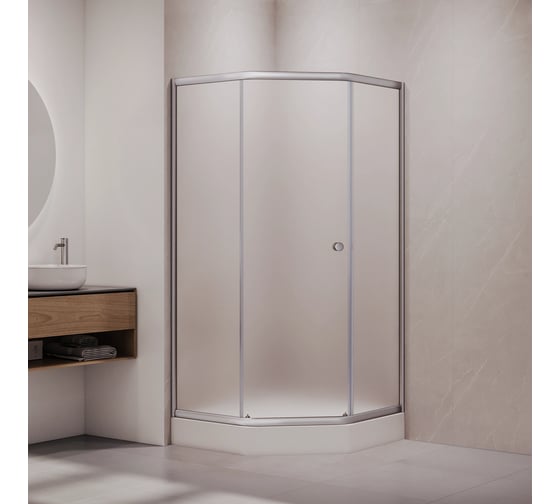 Душевой уголок RGW 90x90x190 CL-80-CH Трапеция/Мат.хром/Матовое/5 мм 81088099-22