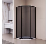 Душевой уголок RGW 90x90x195 PA-86-B NEW Трапеция/Чёрный/Тонированное(серое)/6 мм 38088699-34N