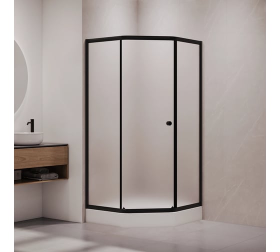 Душевой уголок RGW 90x90x190 CL-80-B Трапеция/Чёрный/Матовое/5 мм 81088099-24