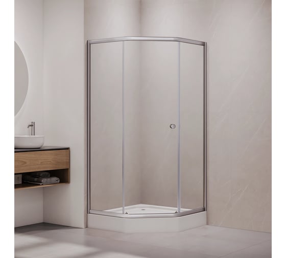 Душевой уголок RGW 90x90x190 CL-80-CH Трапеция/Мат.хром/Прозрачное/5 мм 81088099-12