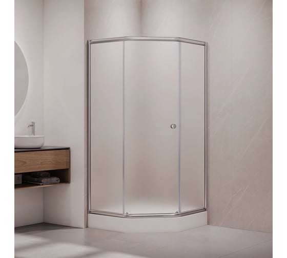 Душевой уголок RGW 90x90x190 CL-80 Трапеция/Хром/Матовое/5 мм 81088099-21