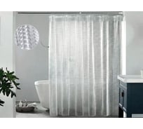 Шторка для ванной PERFECTO LINEA (12 колец в комплекте), 180х180 см, Aura, 3D хрусталь, ЦИ-0010029324