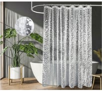 Шторка для ванной PERFECTO LINEA (12 колец в комплекте), 180х180 см, Aura, 3D роса, ЦИ-2370295422