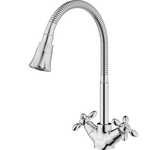 Смеситель одноручный для кухни decoroom с гибким изливом, хром DR53021