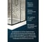 Душевой уголок Bauedge BAU Stil квадратный с поддоном 80x80х195, прозрачное закаленное стекло с черным рисунком TY0040 3