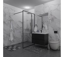 Душевая перегородка GuteWetter SHOWER GLASS GK-24-10мм 80x200 см, цвет фурнитуры черный матовый, цвет стекла бесцветный, стекло закаленное 10 мм 4698033172885