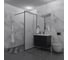 Душевая перегородка GuteWetter SHOWER GLASS GK-24-10мм 55x200 см, цвет фурнитуры черный матовый, цвет стекла матовый, стекло закаленное 10 мм 4698033172601 1