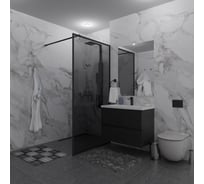 Душевая перегородка GuteWetter SHOWER GLASS GK-24-10мм 60x200 см, цвет фурнитуры черный матовый, цвет стекла графитовый, стекло закаленное 10 мм 4698033172656
