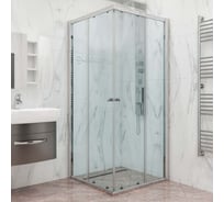 Душевой уголок GuteWetter GUWER GK-664S 100x100x200 см, цвет фурнитуры хром блестящий, цвет стекла бесцветный, стекло закаленное 6 мм, открывание двери левое / правое 4698031087891