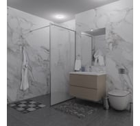 Душевая перегородка GuteWetter SHOWER GLASS GK-24-8мм 100x200 см, цвет фурнитуры хром блестящий, цвет стекла матовый, стекло закаленное 8 мм 4698033174018