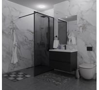 Душевая перегородка GuteWetter SHOWER GLASS GK-24-8мм 55x200 см, цвет фурнитуры черный матовый, цвет стекла графитовый, стекло закаленное 8 мм 4698033173493