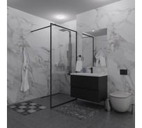 Душевая перегородка GuteWetter SHOWER GLASS GK-24-10мм 95x200 см, цвет фурнитуры черный матовый, цвет стекла бесцветный, стекло закаленное 10 мм 4698033173066