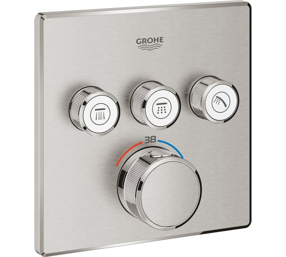 Внешняя часть термостата для душа Grohe Grohtherm SmartControl на 3 потребителя, суперсталь () 29126DC0