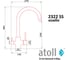 Кран комбинированный Atoll (хол/гор + питьевая) 2322-SS (нерж.сталь) ATOFCM907 7