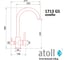Кран комбинированный Atoll (хол/гор + питьевая)  1713-GS (оружейная сталь) ATOFCM906 7