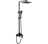 Душевая стойка ABBER Wasserfall с изливом, черный матовый AF8616BL