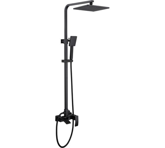 Душевая стойка ABBER Wasserfall с изливом, черный матовый AF8616BL