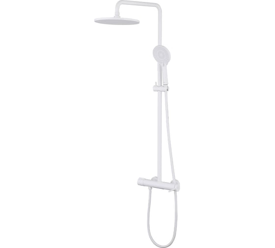 Душевая стойка ABBER Emotion с изливом, белый матовый AF8816WL