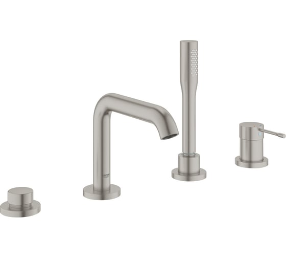 Смеситель для ванны Grohe Essence на 4 отверстия, на край ванны, суперсталь () 19578DC1