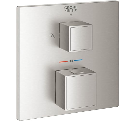 Внешняя часть термостата для душа Grohe Grohtherm Cube на 2 потребителя, суперсталь () 24154DC0