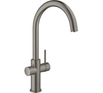 Смеситель для кухни Grohe Blue Home с системой фильтрации, охлаждения и газирования воды, Wi-Fi, темный графит матовый 31455AL1
