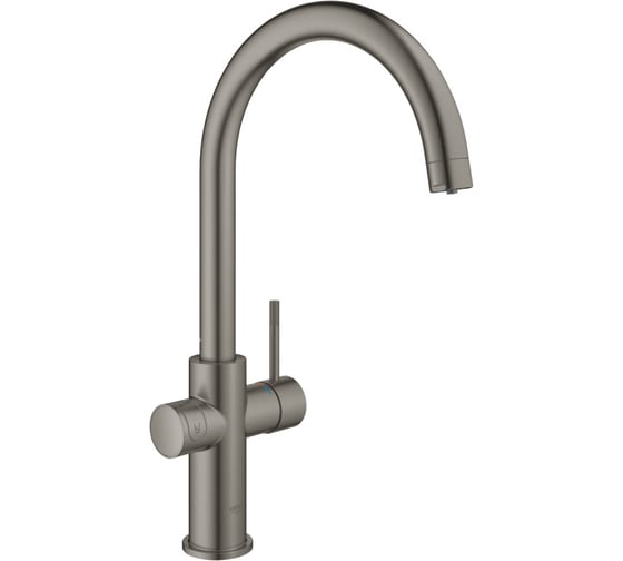 Смеситель для кухни Grohe Blue Home с системой фильтрации, охлаждения и газирования воды, Wi-Fi, темный графит матовый 31455AL1