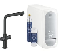 Смеситель для кухни Grohe Blue Home с системой фильтрации, охлаждения и газирования воды, Wi-Fi, черный бархат 31454KS1