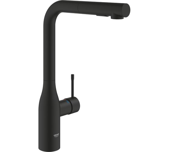 Смеситель для кухни Grohe Essence с вытяжным изливом 2jet, фантомный черный 30504KF0