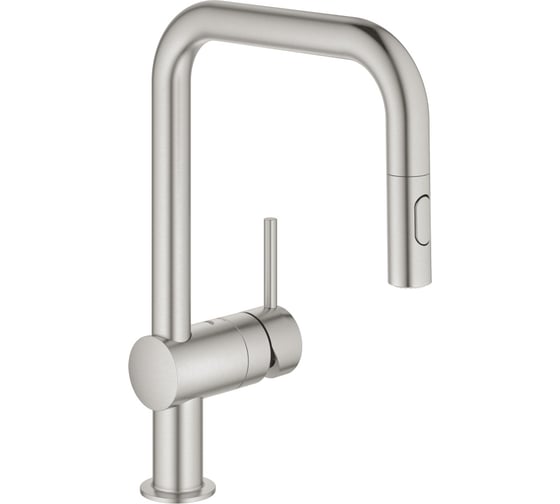 Смеситель для кухни Grohe Minta с вытяжным душем, U-образный излив, суперсталь 32322DC2
