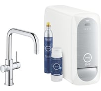 Смеситель для кухни Grohe Blue Home с системой фильтрации, охлаждения и газирования воды, Wi-Fi, хром 31456001