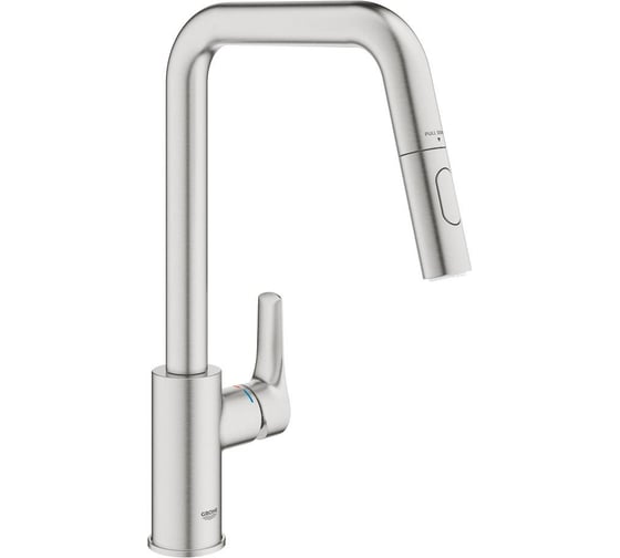 Смеситель для кухни Grohe Eurosmart выдвижной, суперсталь 30619DC0