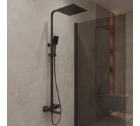 Душевая стойка с термостатом Oliveeka D, черный матовый OL-739901-MB