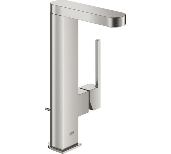 Смеситель для раковины Grohe Plus с донным клапаном и вытяжным изливом, суперсталь () 23843DC3
